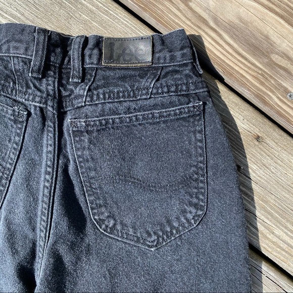 Vintage Nineties 1990s Black Denim High Waisted Taper Leg Mom Jeans - Picture 6 of 8